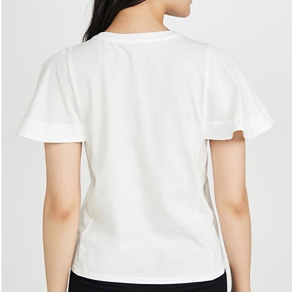 Joie Aeowin Cotton White Flutter Sleeve Tee NWT $138 - Picture 4 of 10